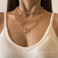 Геометрическое ожерелье с пряжкой для хип-хопа, индивидуальная цепь с полой металлической цепи цепи